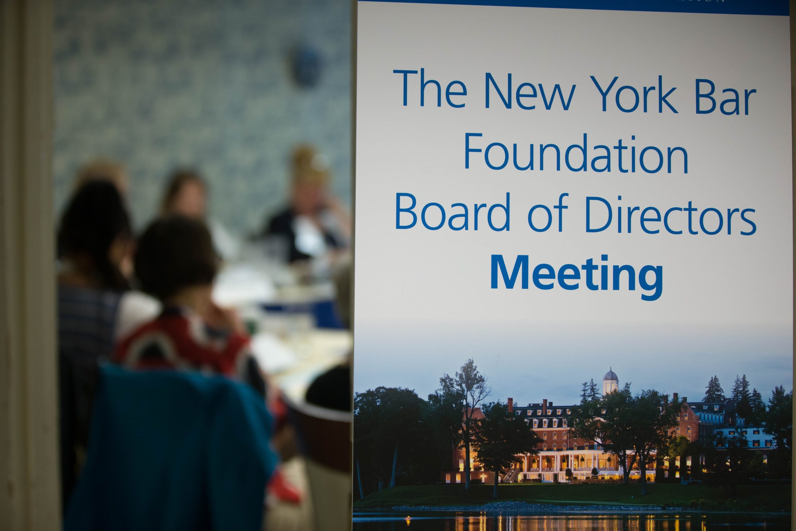 The New York Bar Foundation Board of Directors Meeting sign